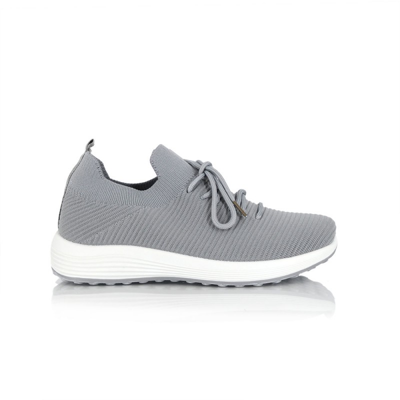 Γυναικεία Sneakers socks με Διακοσμητικά κορδόνια  Grey  NEW IN