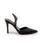 Γυναικεία Γόβα Slingback Σατέν Μυτερή Black  ΓΥΝΑΙΚΕΙΑ ΥΠΟΔΗΜΑΤΑ