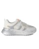 Γυναικείο Sneakers Δετό με Συνδυασμό Υλικών  White  NEW IN