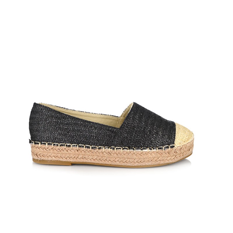 Γυναικεία Εσπαντρίγια Flatform με Ψάθα  Black  NEW IN