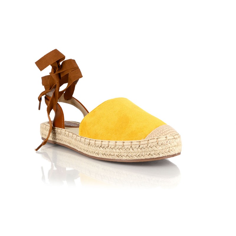 Γυναικεία Εσπαντρίγια Flatform με Κορδόνια  Yellow NEW IN