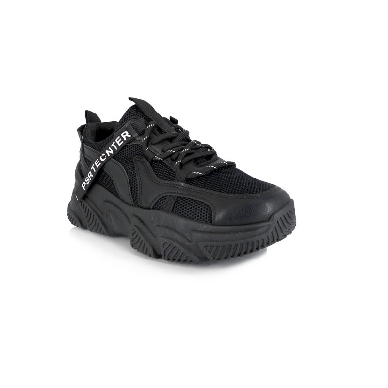 Γυναικείο Sneakers Δετό με Δίχτυ  Black  NEW IN