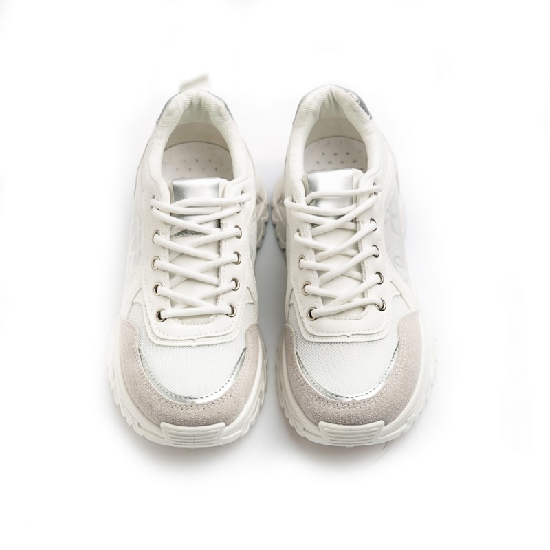 Γυναικείο Sneakers Δετό Με Τρακτερωτή Σόλα White  ΓΥΝΑΙΚΕΙΑ ΥΠΟΔΗΜΑΤΑ