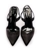 Γυναικεία Γόβα Slingback Σατέν Μυτερή Black  ΓΥΝΑΙΚΕΙΑ ΥΠΟΔΗΜΑΤΑ